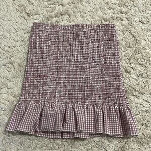 Pink and white gingham tube top